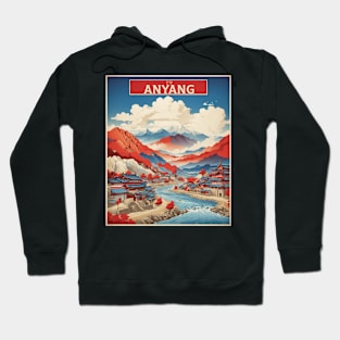 Anyang South Korea Travel Tourism Retro Vintage Art Hoodie